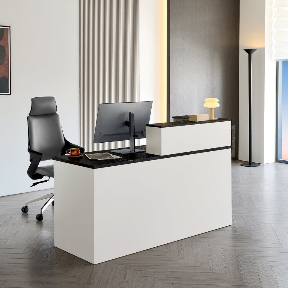 (In Stock) Minimalist Office Reception Desk with Keyboard Tray and Drawer JDT-2216