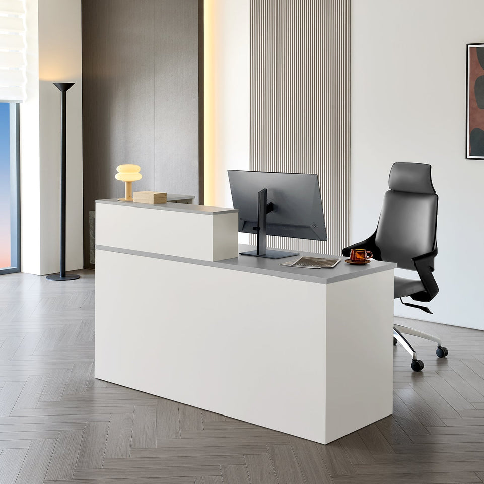 (In Stock) Minimalist Office Reception Desk with Keyboard Tray and Drawer JDT-2216