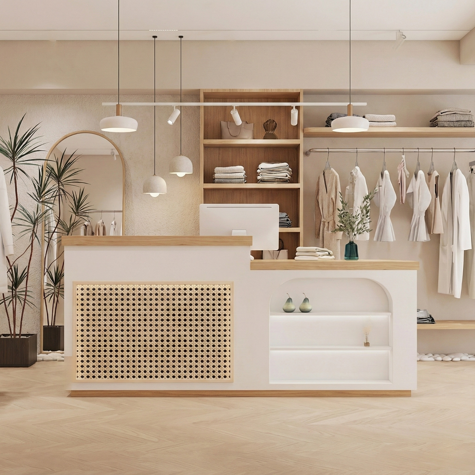 Modern Rattan Woven Reception Desk JDT-2161