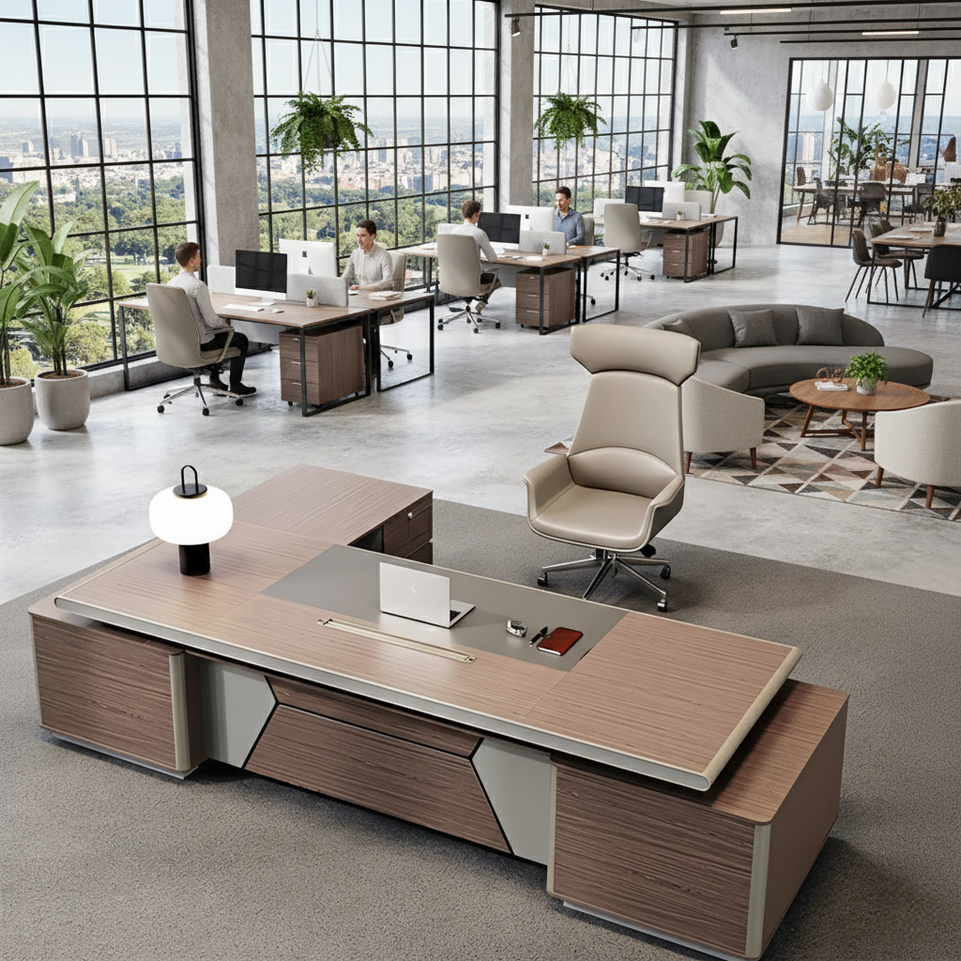 Office Boss Computer Desk Executive Large Panels Side LBZ-1041