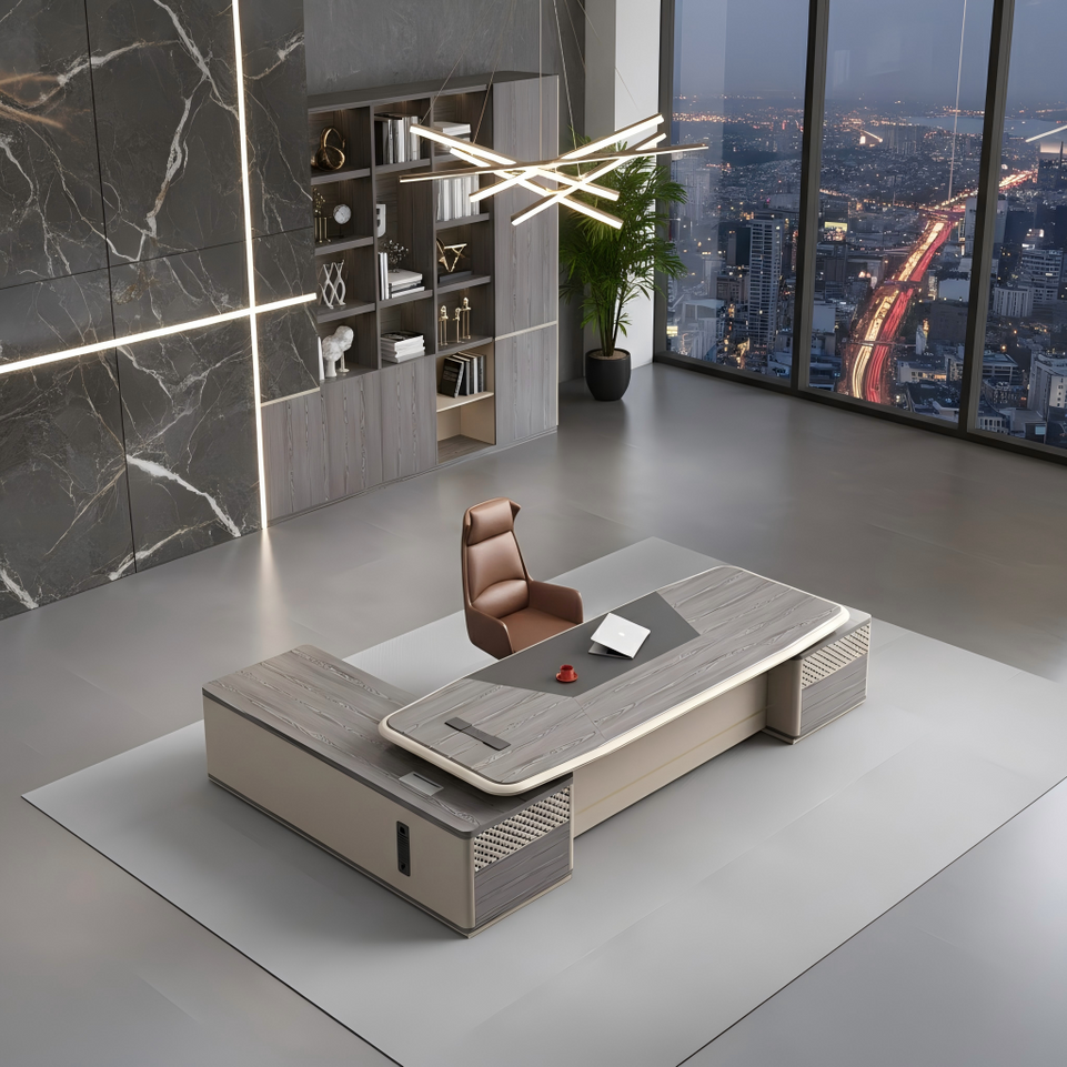 Luxury Executive Office Desk Boss L-shaped Storage Table LBZ-1012