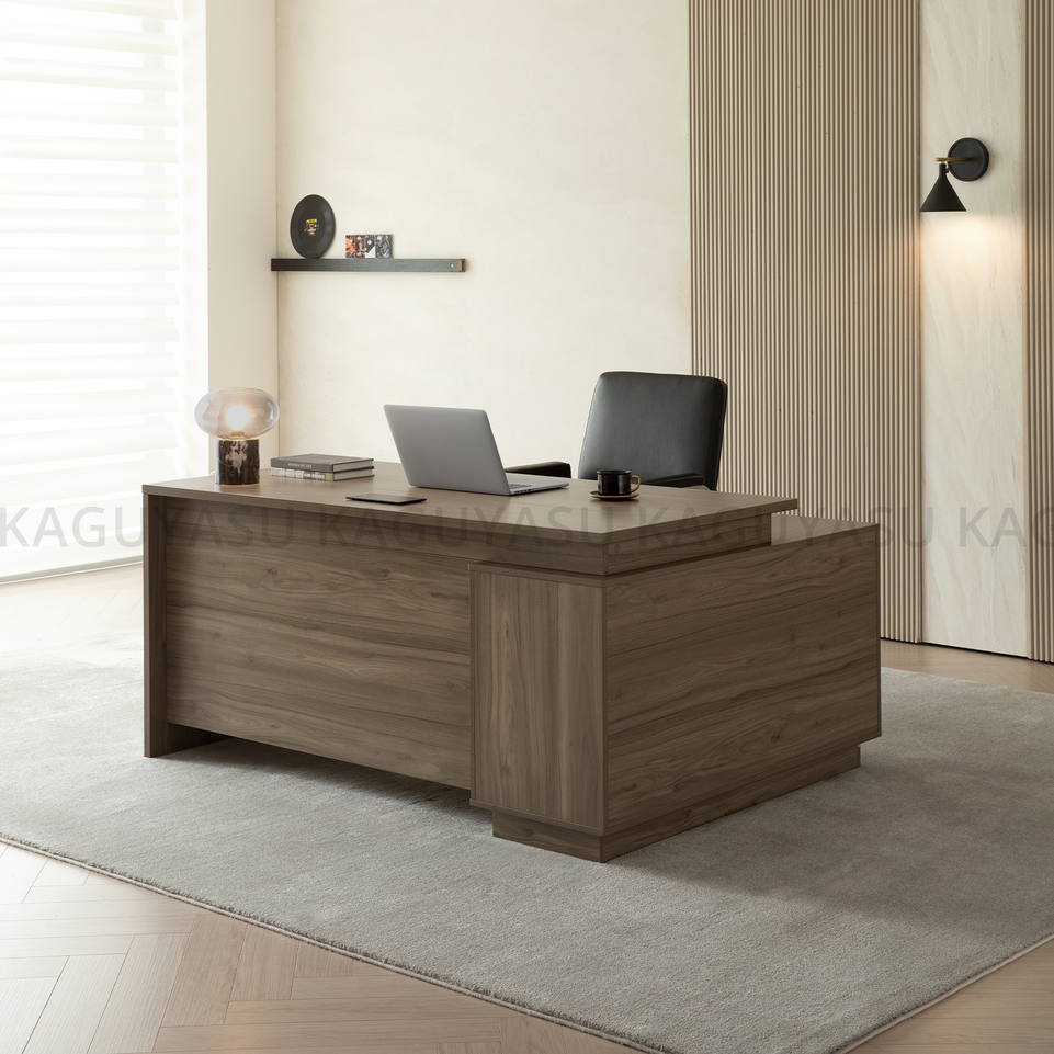 (In Stock) L Shaped Executive Desk With Storage And Privacy Panel LBZ-2141