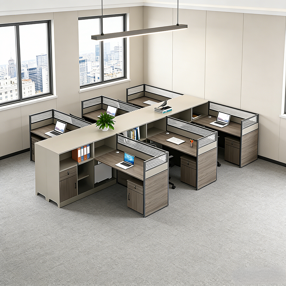 Contemporary Minimalist Multi-functional Office Desk with Partition Design BGZ-205