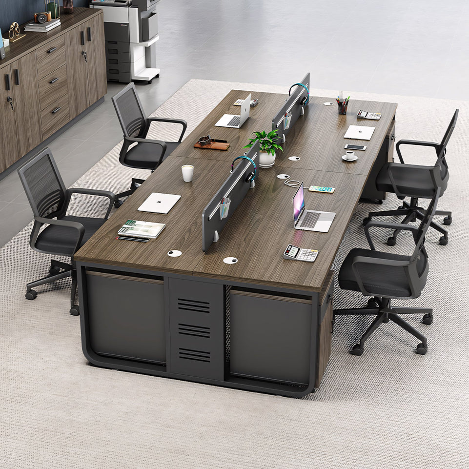 Office Desk And Chair For Four Staff YGZ-1015
