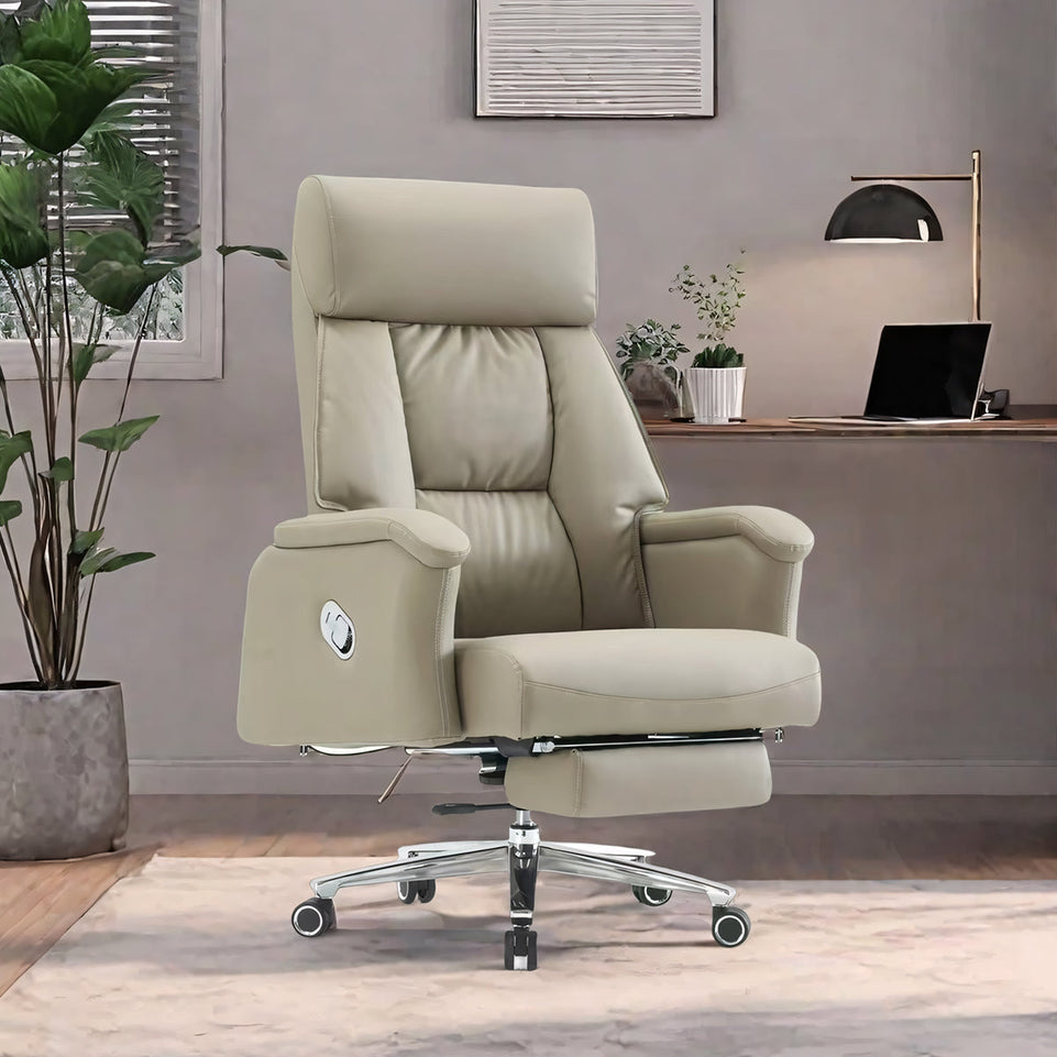 Beige Multi-Functional Adjustable Office Chair with Footrest BGY-2078