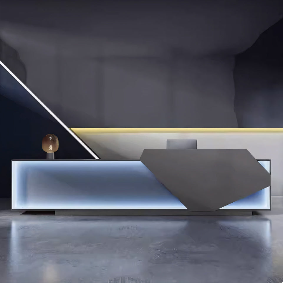 Rectangular Reception Desk for Salon with Fully Assembled and LED JDT-2154