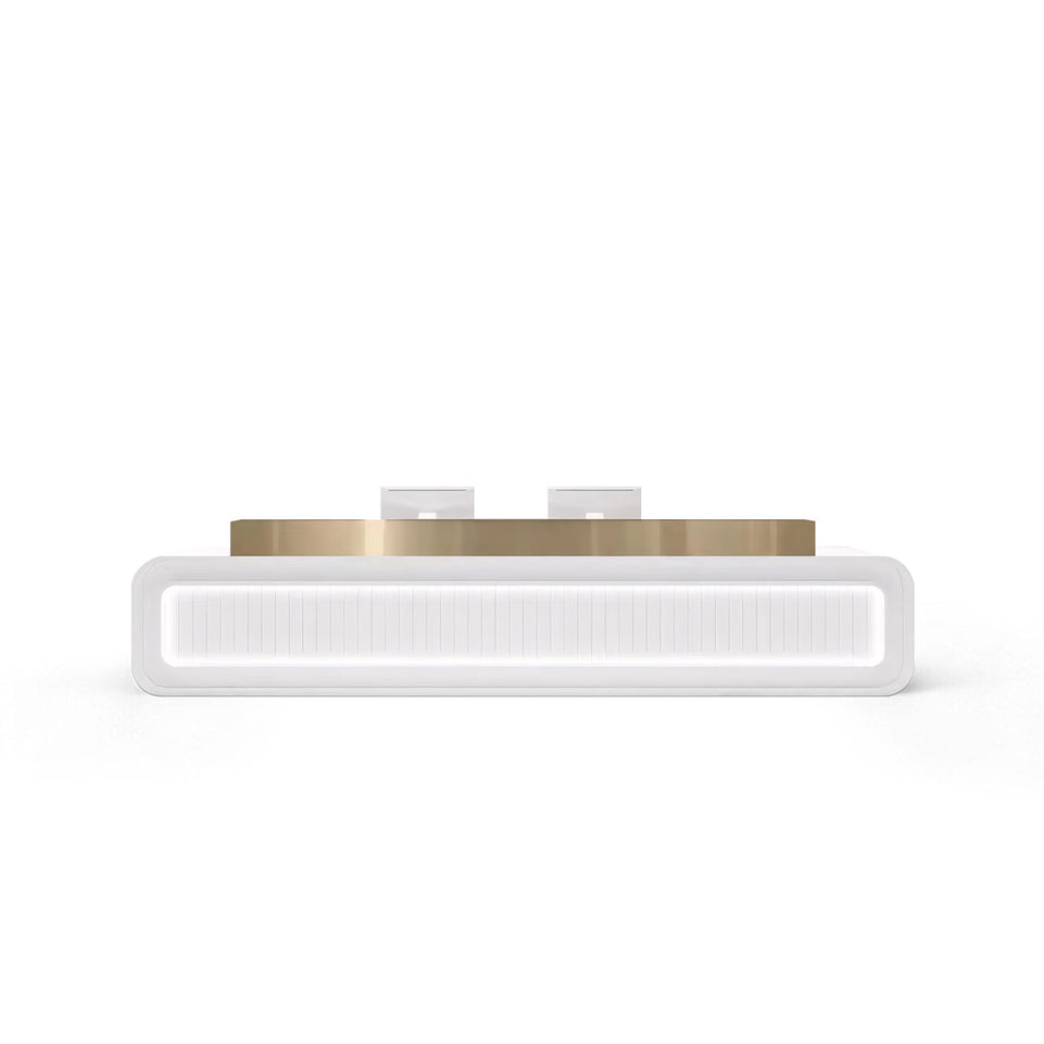 Light Luxury Fully Assembled Multi - person Rectangular Reception Desk with LED Lights JDT-2146