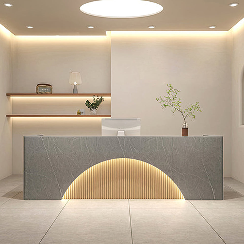 Fully Assembled LED Salon Reception Desk with Storage JDT-1039