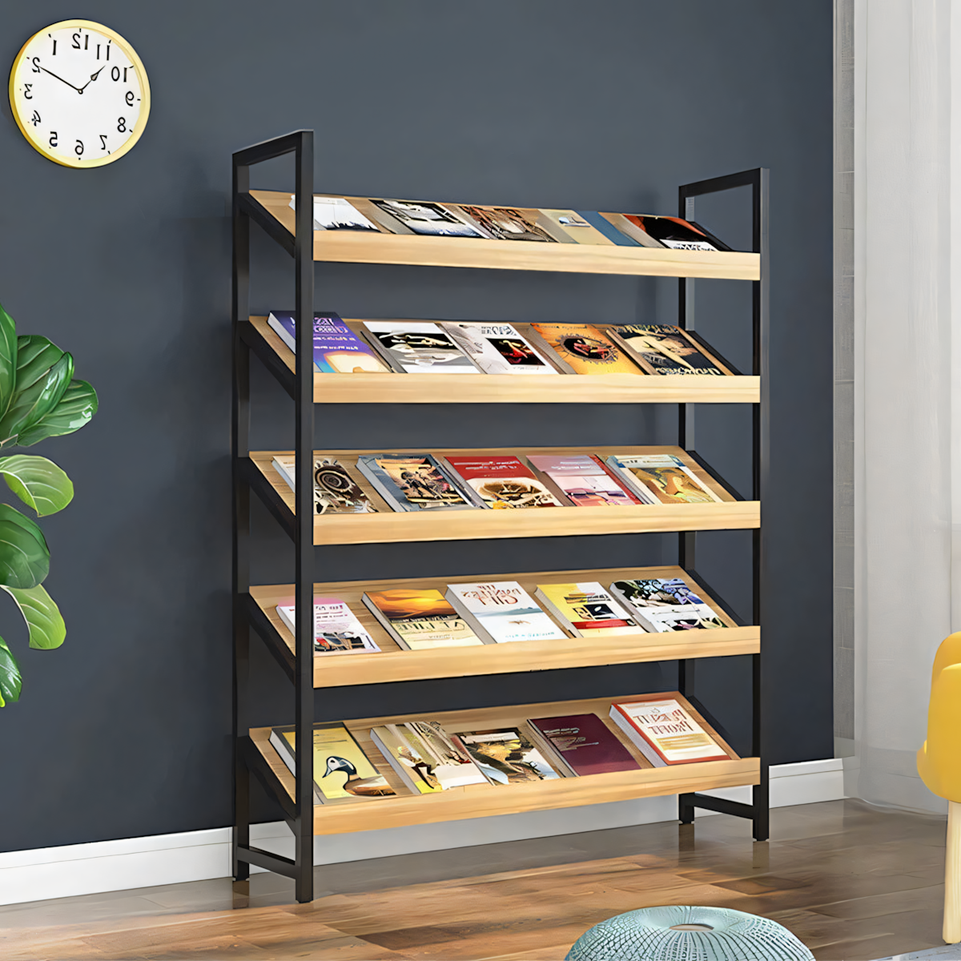Wooden Freestanding Magazine Rack ZZJ-008