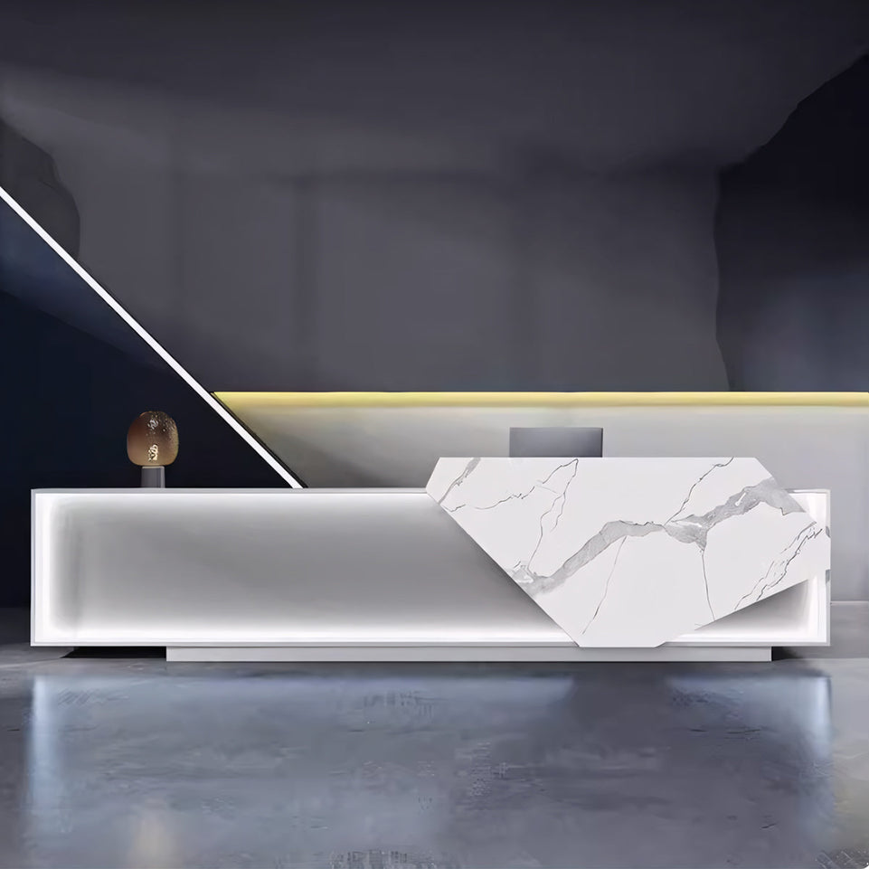 Rectangular Reception Desk for Salon with Fully Assembled and LED JDT-2154