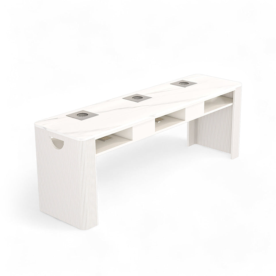 Luxurious Imitation Marble And Velvet Manicure Table And Chair Set MJZ-2000