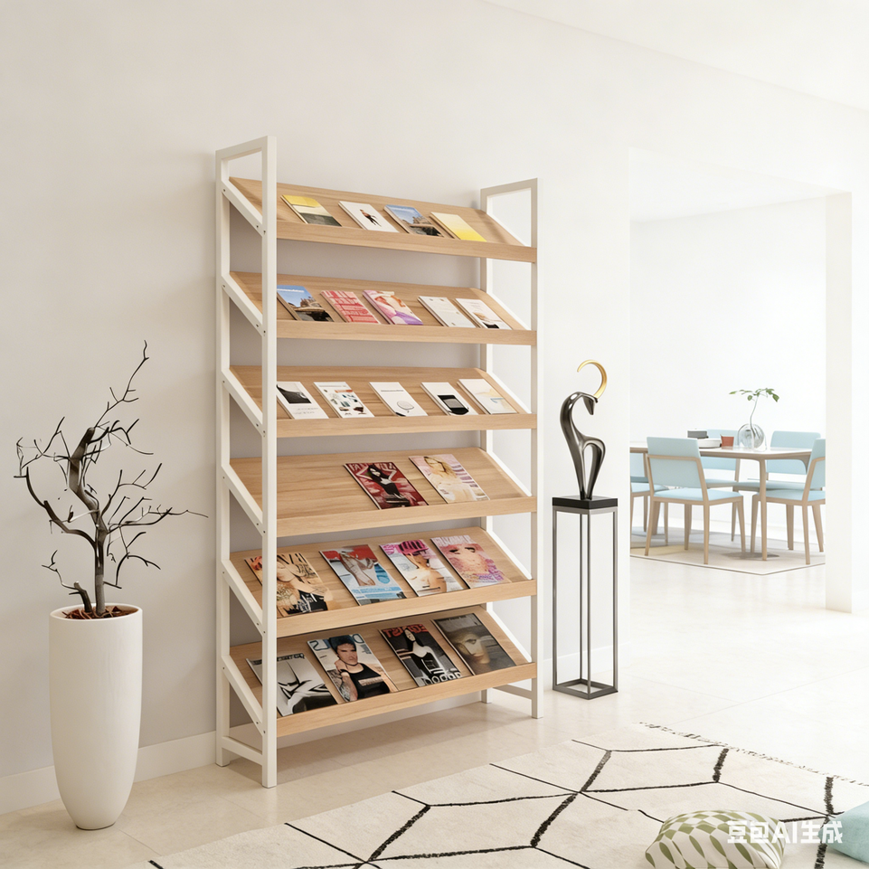 Wooden Freestanding Magazine Rack ZZJ-008