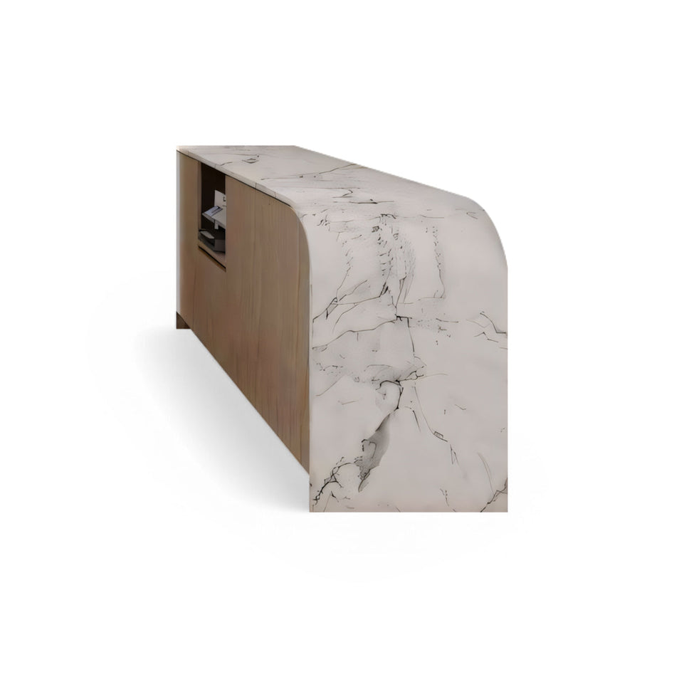 Modern Fully Assembled Reception Desk with LED and Side Cabinet JDT-2197