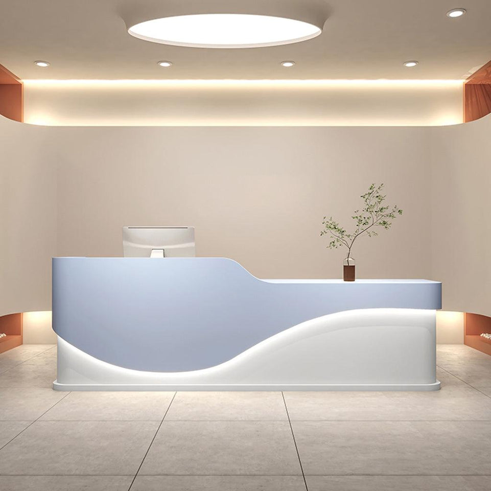 Creamy Style Minimalist Lacquered Salon Store Reception Desk JDT-1044