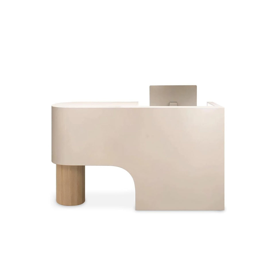 (In Stock) Simple Curved Lacquered Reception Desk JDT-2001