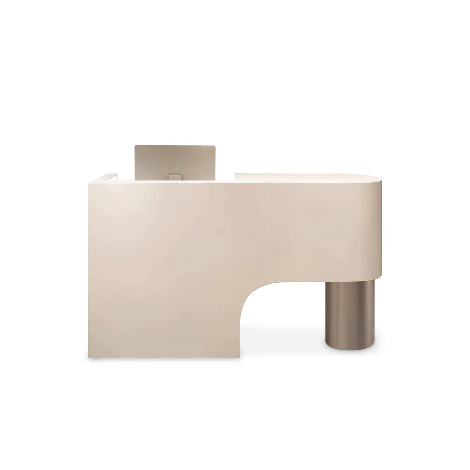 (In Stock) Simple Curved Lacquered Reception Desk JDT-2001