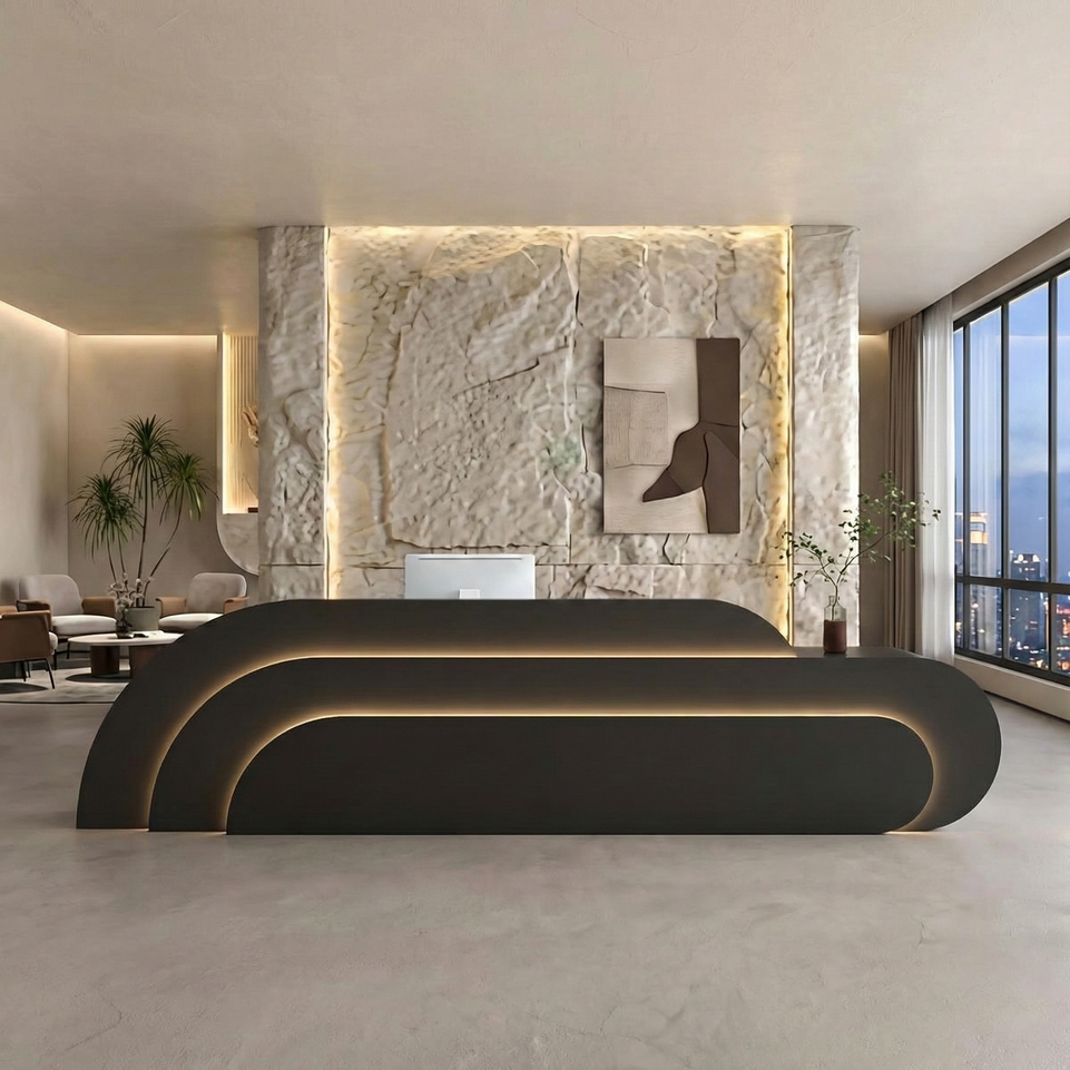 Creative Curved Rainbow Shaped Beauty Salon Clothing Store Reception Desk JDT-2158