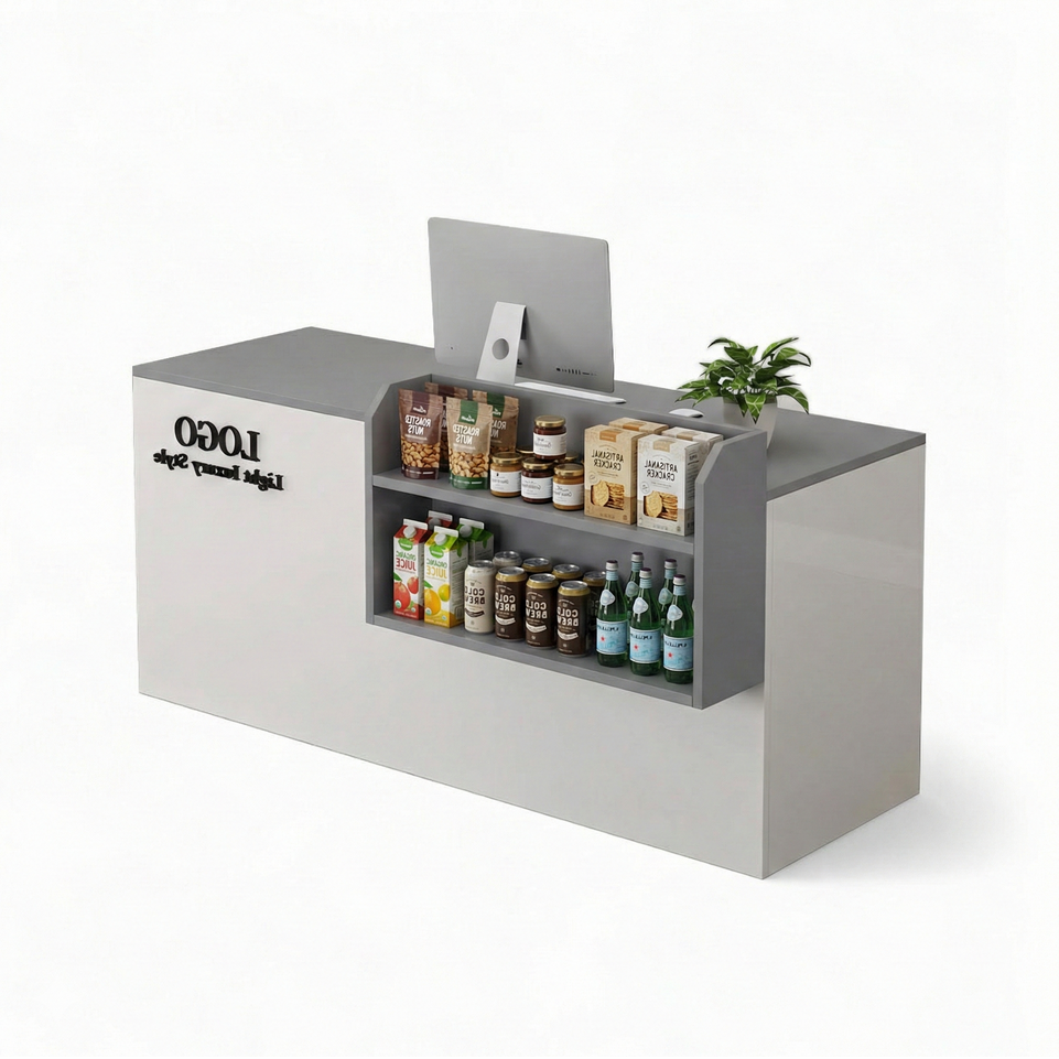Small Modern Supermarket Counter Clothing Store Reception Desk JDT-2043