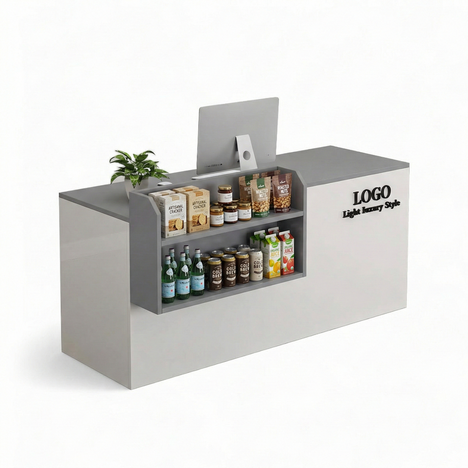 Small Modern Supermarket Counter Clothing Store Reception Desk JDT-2043
