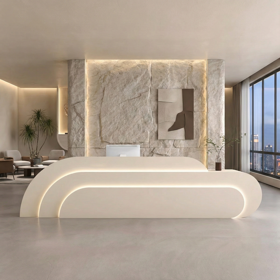 Creative Curved Rainbow Shaped Beauty Salon Clothing Store Reception Desk JDT-2158