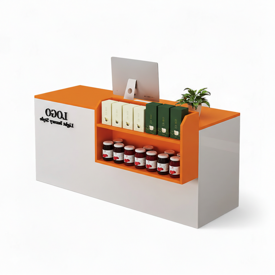Small Modern Supermarket Counter Clothing Store Reception Desk JDT-2043