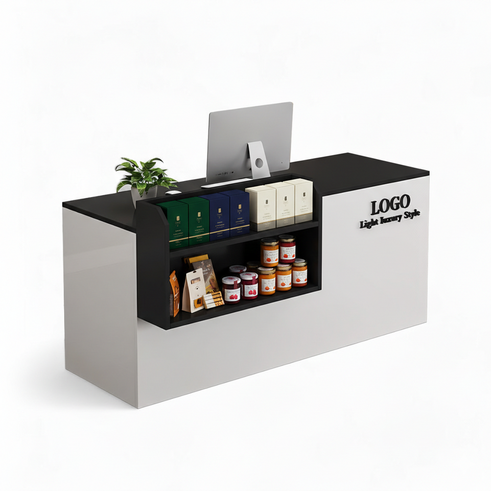 Small Modern Supermarket Counter Clothing Store Reception Desk JDT-2043
