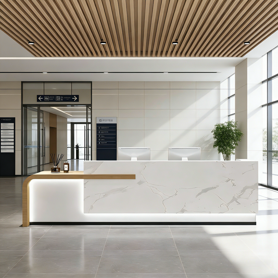 Lacquered Stylish Office Unique Salon Store Reception Desk JDT-1068