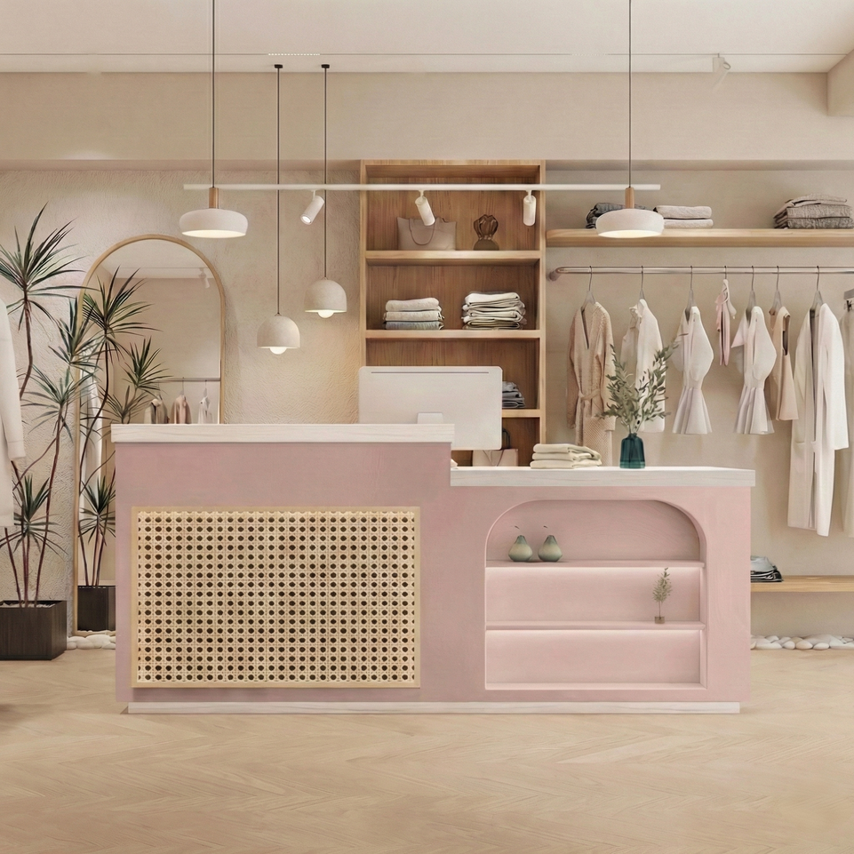 Modern Rattan Woven Reception Desk JDT-2161