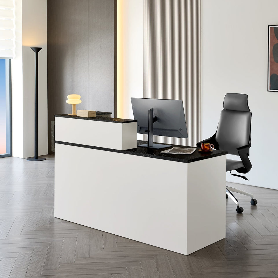 (In Stock) Minimalist Office Reception Desk with Keyboard Tray and Drawer JDT-2216