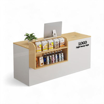 Small Modern Supermarket Counter Clothing Store Reception Desk JDT-2043