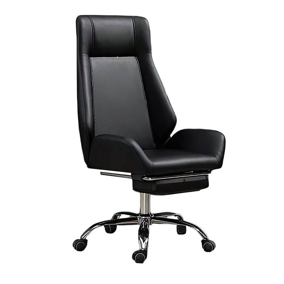 Ergonomic Office Chair Stylish Brown Leather Mid-Back Design BGY-1050