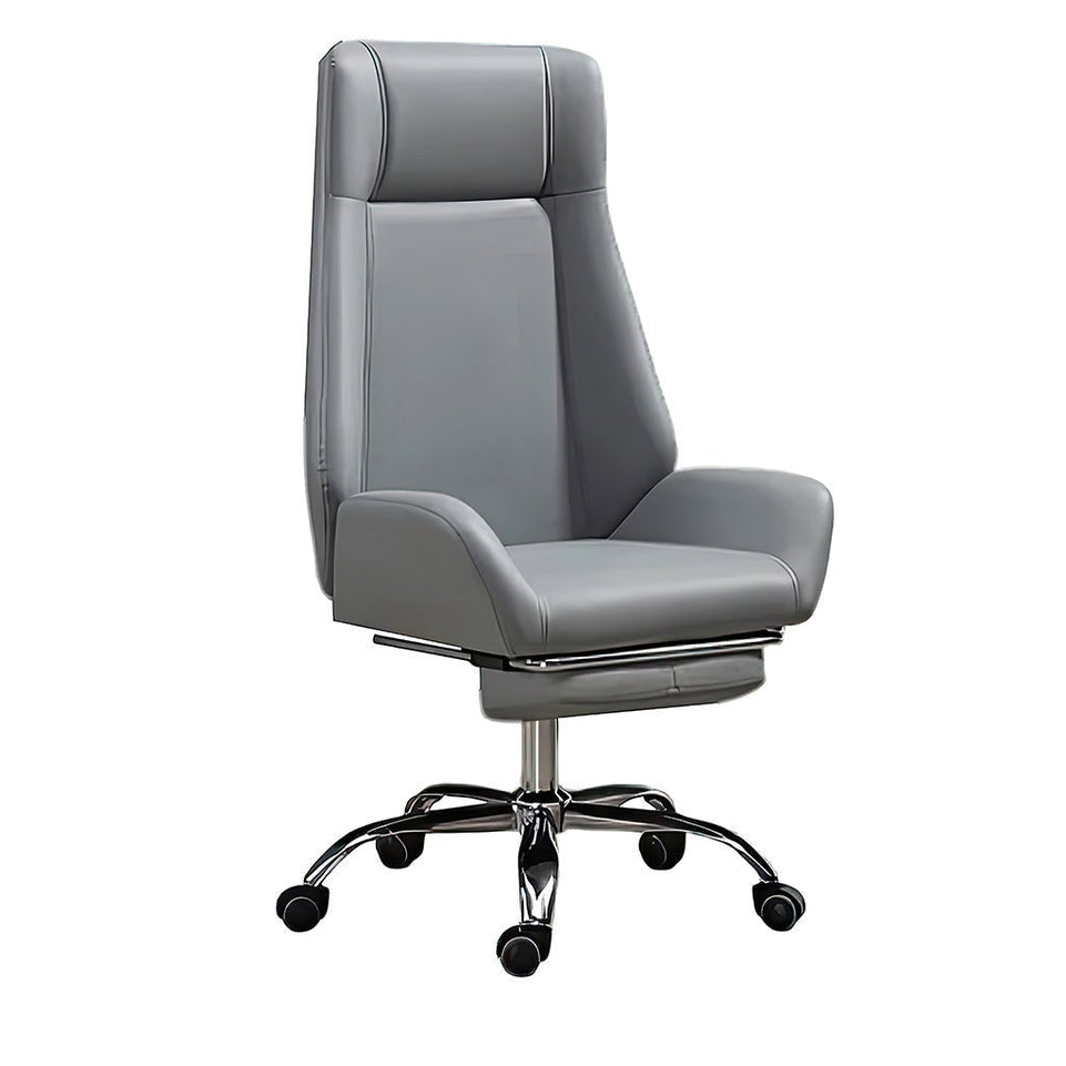 Ergonomic Office Chair Stylish Brown Leather Mid-Back Design BGY-1050