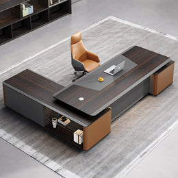 Luxurious L Shaped Executive Office Desk With LED Strip LBZ-1026