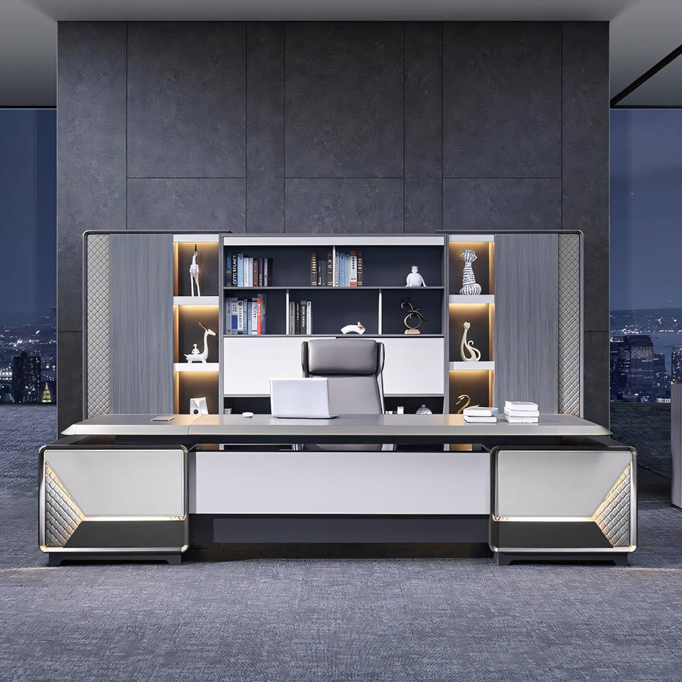 Luxury Modern Executive Office Desk With LED Lights LBZ-1089