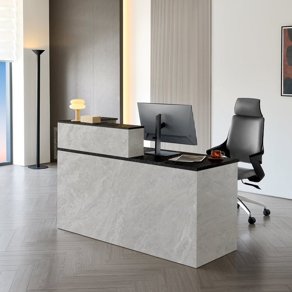 (In Stock) Minimalist Office Reception Desk with Keyboard Tray and Drawer JDT-2216