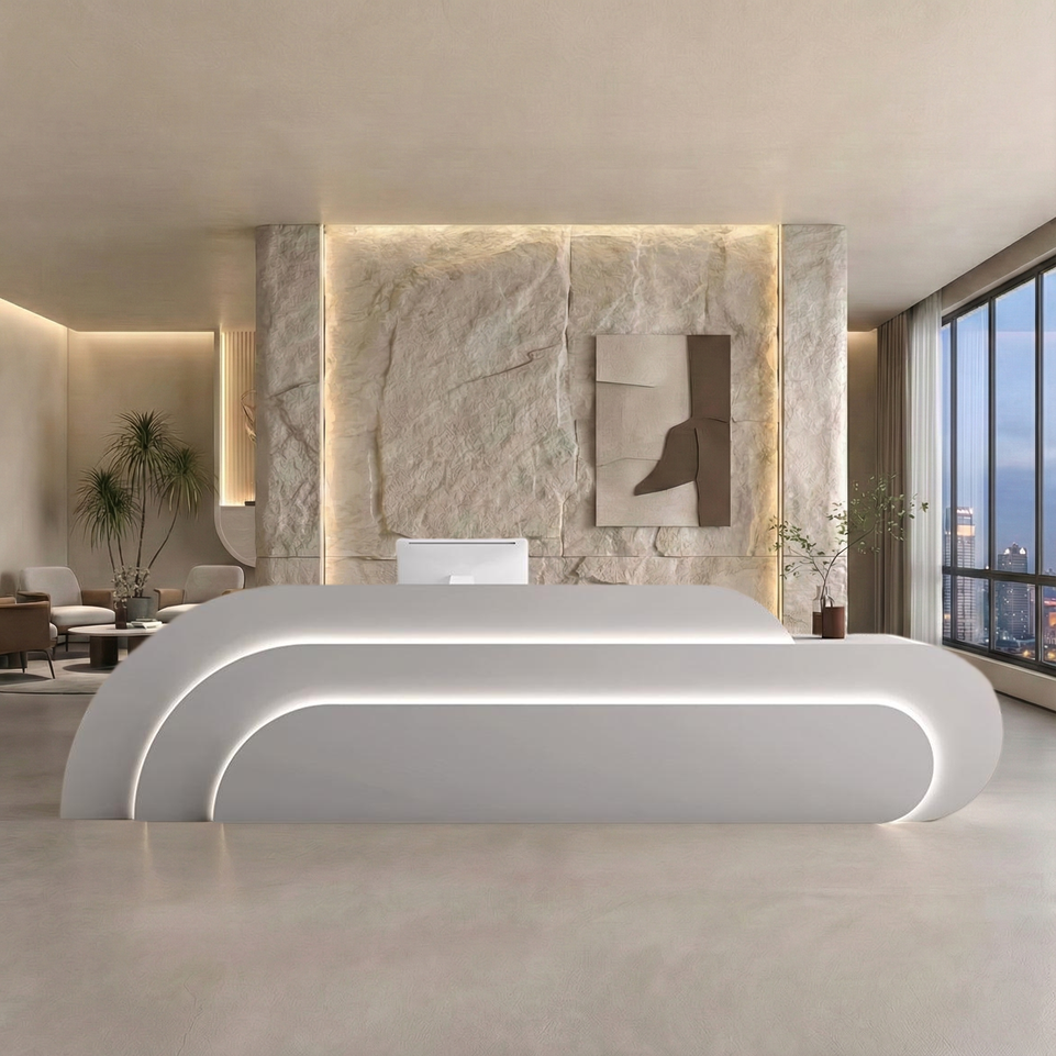 Creative Curved Rainbow Shaped Beauty Salon Clothing Store Reception Desk JDT-2158