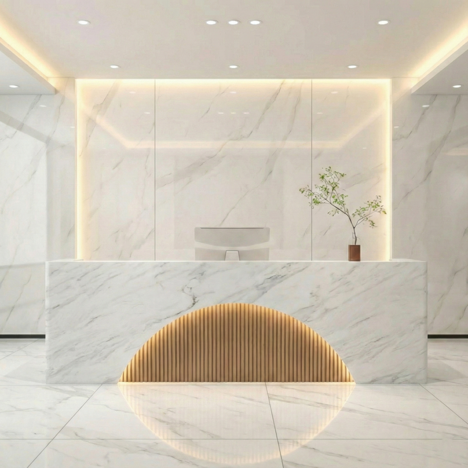 Fully Assembled LED Salon Reception Desk  with Storage JDT-1039