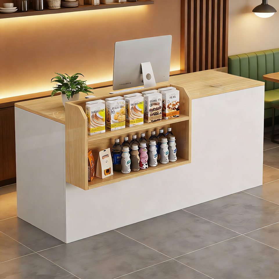 Small Modern Supermarket Counter Clothing Store Reception Desk JDT-2043