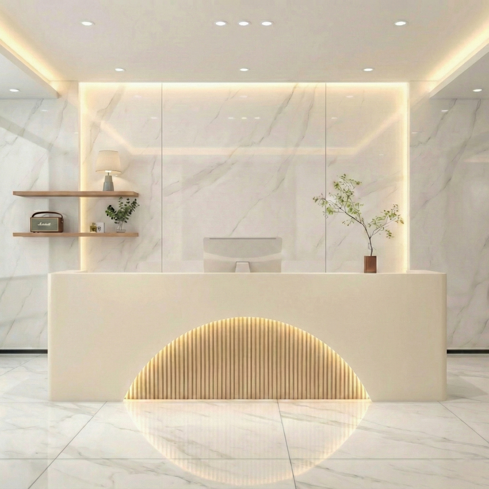Fully Assembled LED Salon Reception Desk  with Storage JDT-1039