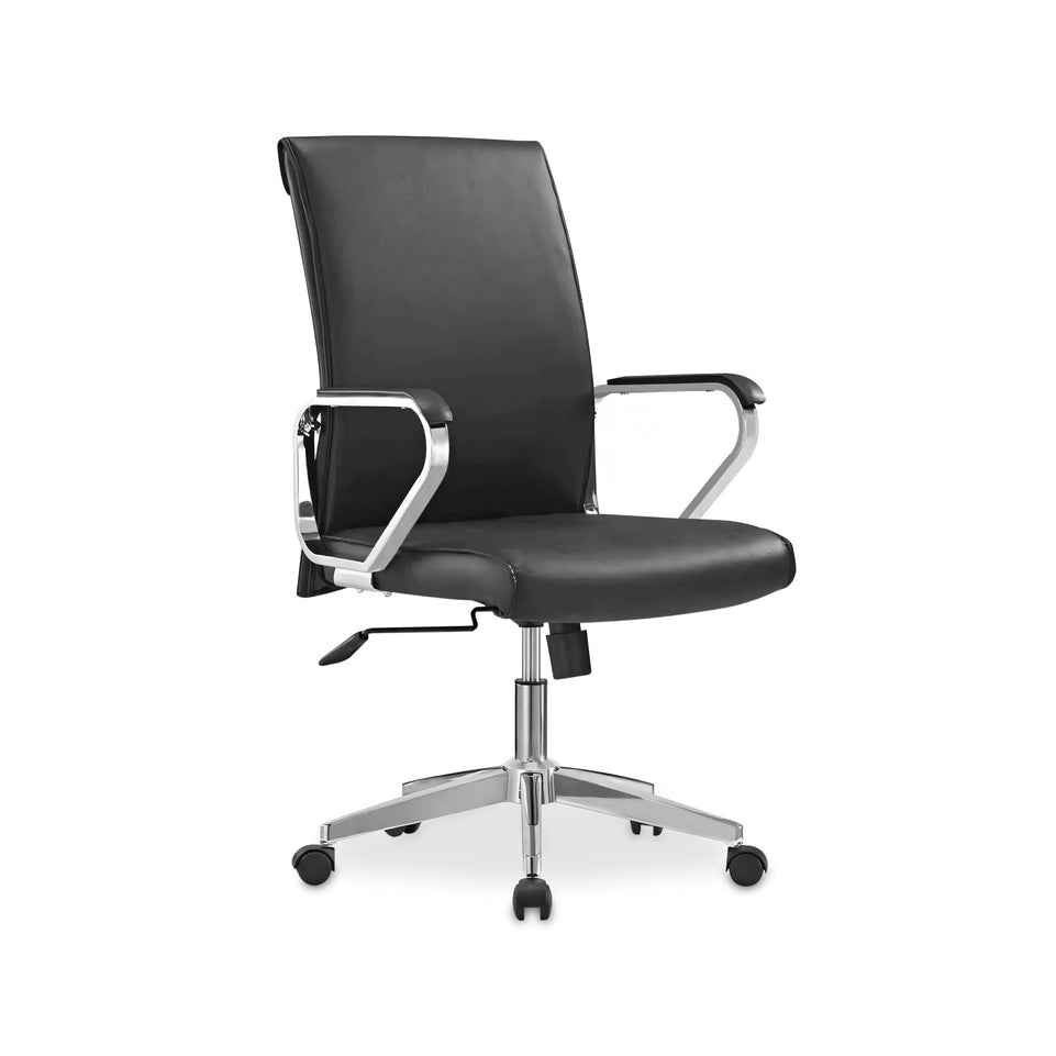 Simple Office Black Leather Height Adjustable Chair BGY-1032