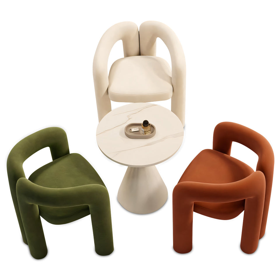 (In Stock) Creative Curved Armchair Living Room Bedroom Backrest Makeup Stool Leisure Chair BSF-2000