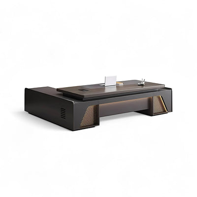 Minimalist Heavy-Duty L-Shaped Executive Desk with Practical Large Side Cabinet Design LBZ-612