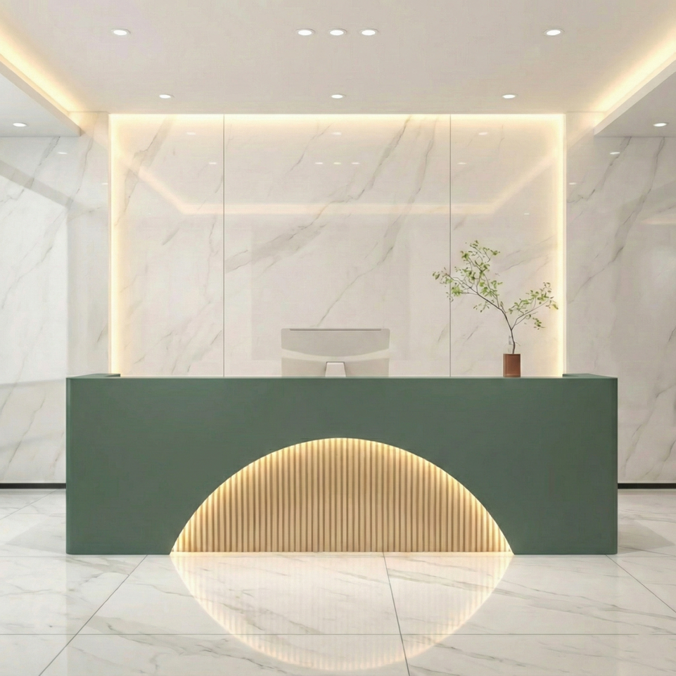 Fully Assembled LED Salon Reception Desk  with Storage JDT-1039