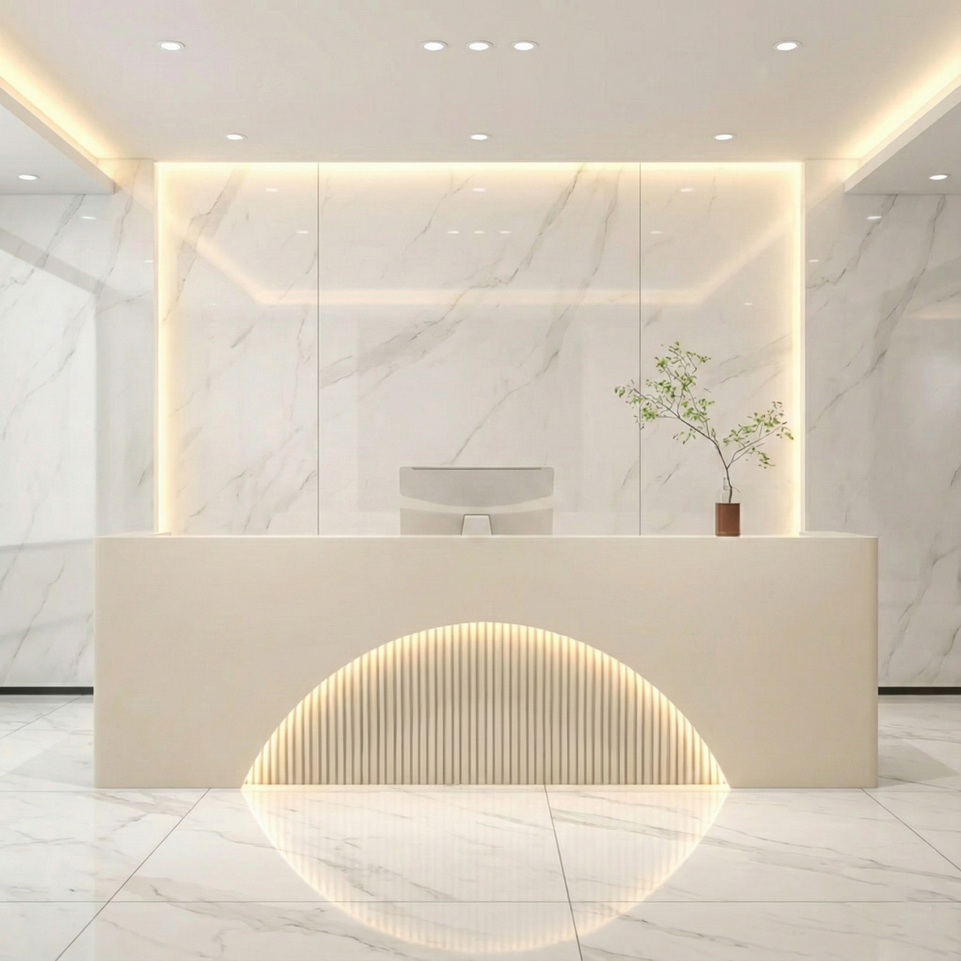 Fully Assembled LED Salon Reception Desk  with Storage JDT-1039