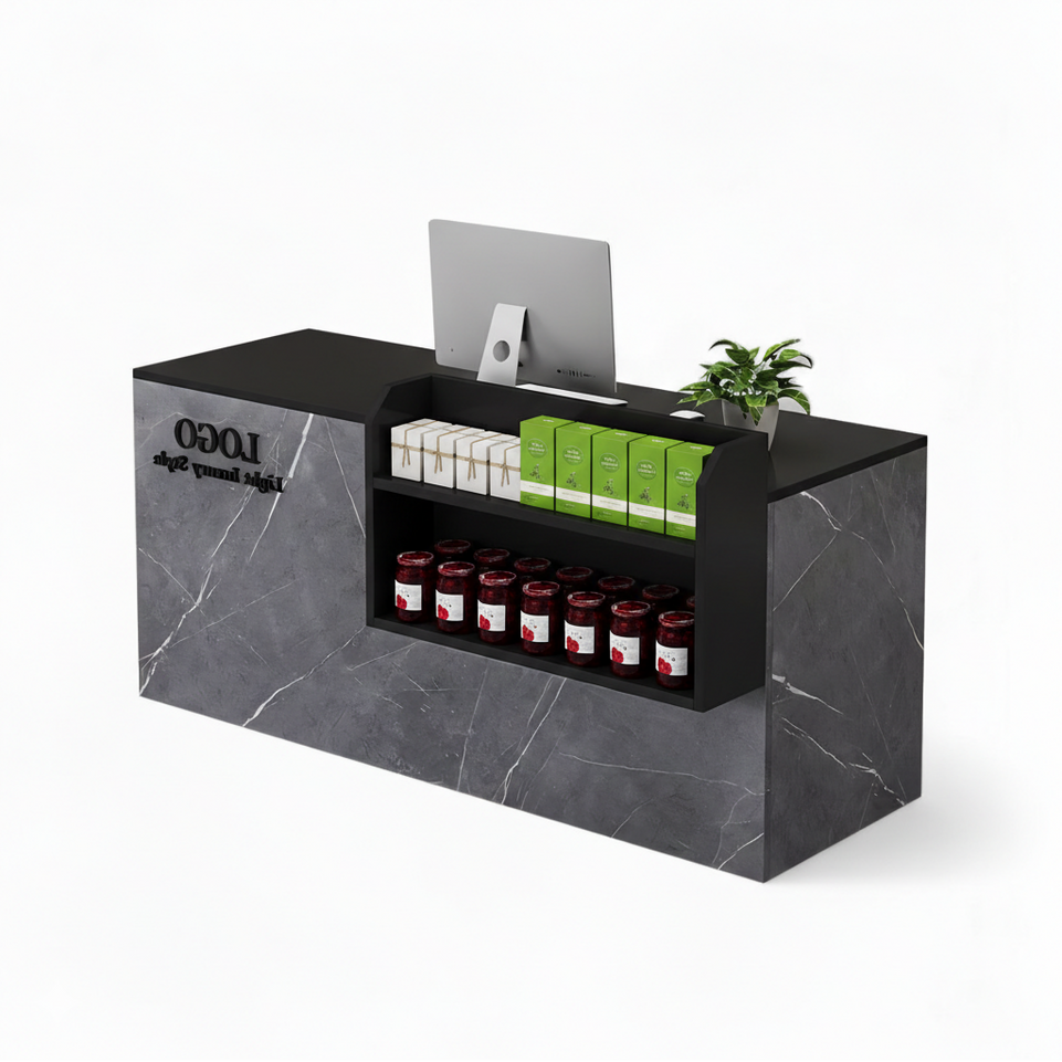 Small Modern Supermarket Counter Clothing Store Reception Desk JDT-2043