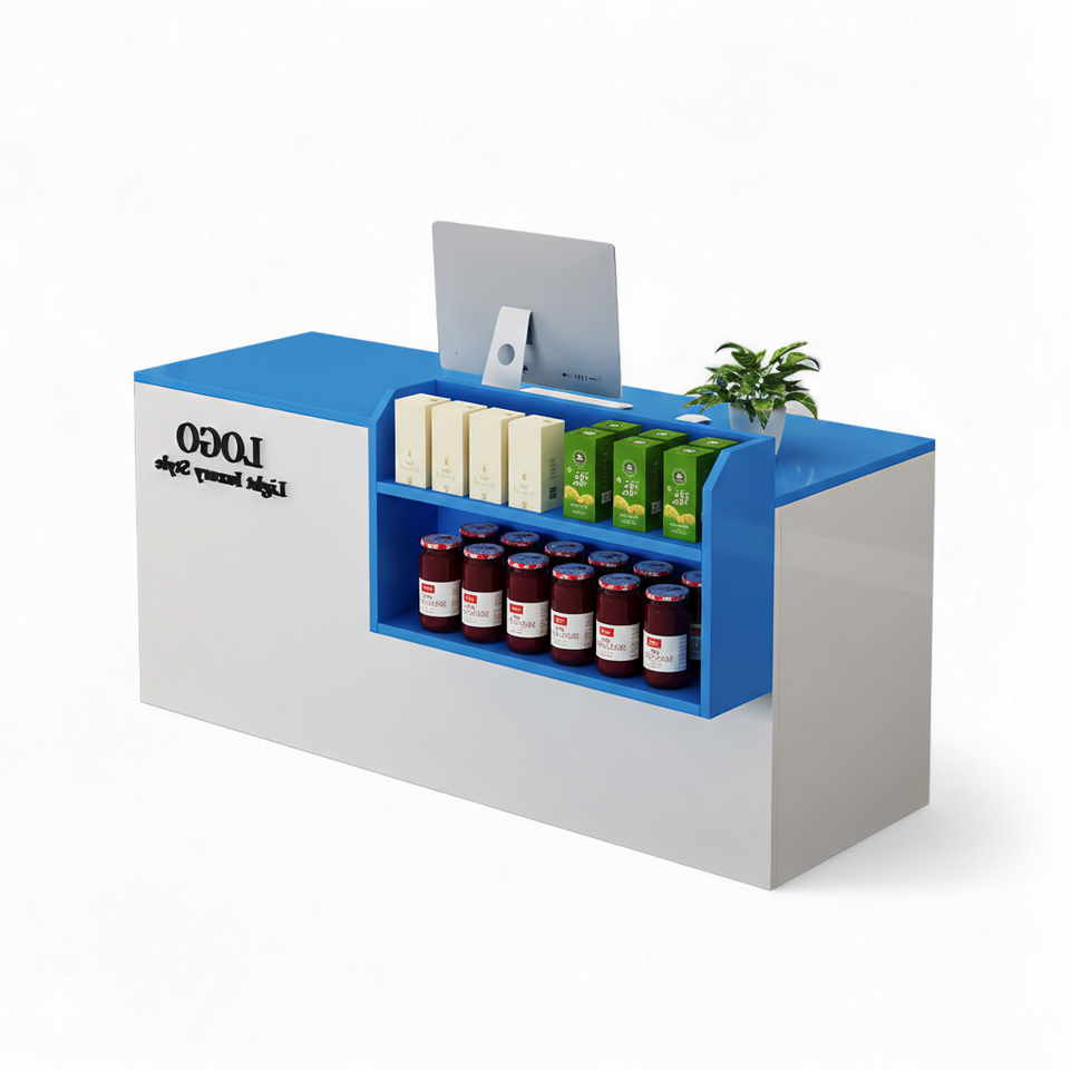 Small Modern Supermarket Counter Clothing Store Reception Desk JDT-2043
