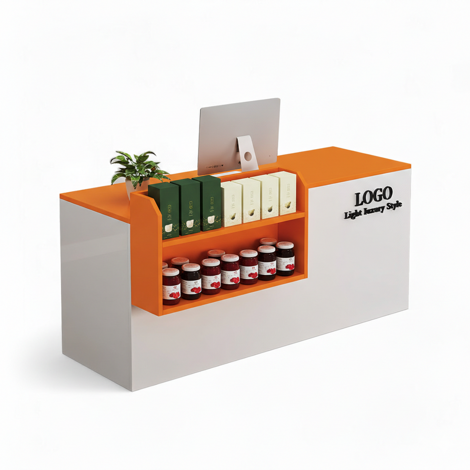 Small Modern Supermarket Counter Clothing Store Reception Desk JDT-2043