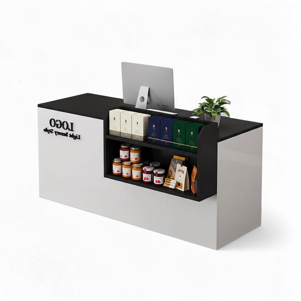 Small Modern Supermarket Counter Clothing Store Reception Desk JDT-2043