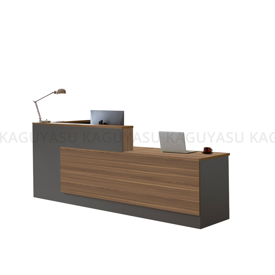 (In Stock) Modern L-Shaped Reception Desk with Side Storage and Drawers JDT-2215