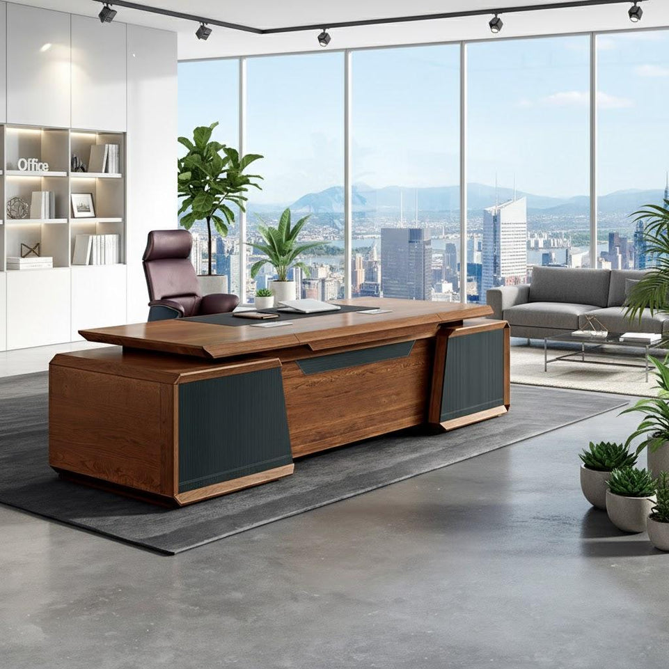 Simple Boss Walnut Color Large President Manager Desk LBZ-10149